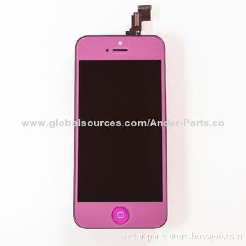 LCD Assembly with Home Button and Ear-speaker Mesh for iPhone 5C, 12 Colors Available + In Stock